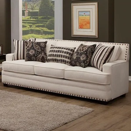 Traditional Sofa with Track Arms and Nailhead Trim